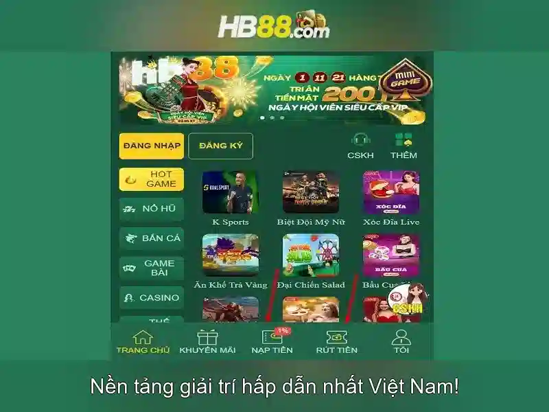 Hb88: Nền tảng cược trực tuyến và trò chơi Giao diện nhà cái hoàn hảo